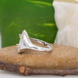 Statement Ring Semi-Mount with Earth-Mined Diamonds in 14K Gold, for Oval Center Stone, Customizable Elegant Jewelry for Women