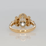 2Ct Lab Diamond Ring with Bezel-Set Lab Diamond Accents in Solid 14K Gold - 10x7mm Luxury Fine Jewelry Ring for Women