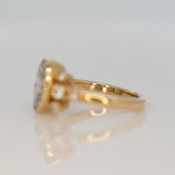 2Ct Lab Diamond Ring with Bezel-Set Lab Diamond Accents in Solid 14K Gold - 10x7mm Luxury Fine Jewelry Ring for Women