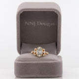 2Ct Lab Diamond Ring with Bezel-Set Lab Diamond Accents in Solid 14K Gold - 10x7mm Luxury Fine Jewelry Ring for Women