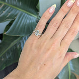 2Ct Lab Diamond Ring with Bezel-Set Lab Diamond Accents in Solid 14K Gold - 10x7mm Luxury Fine Jewelry Ring for Women