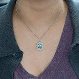 Pia 4.9Ct Santa Maria Aquamarine & Natural Diamond Pendant in Solid 14K Gold: Ocean Blue Fine Jewelry