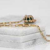 4.9ct Natural Emerald and Diamond Pendant Necklace in Solid 14K Gold with Attached Chain – Elegant Green Gemstone Jewelry for Women