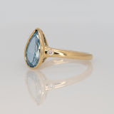 Elegant 2 Carat Blue Lab-Grown Diamond Ring with Genuine Natural Diamond Accents: Solid 14K Gold Statement Ring, 11x6mm