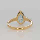 Elegant 2 Carat Blue Lab-Grown Diamond Ring with Genuine Natural Diamond Accents: Solid 14K Gold Statement Ring, 11x6mm
