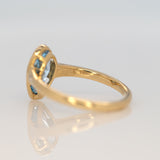 Elegant 2 Carat Blue Lab-Grown Diamond Ring with Genuine Natural Diamond Accents: Solid 14K Gold Statement Ring, 11x6mm