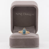 Elegant 2 Carat Blue Lab-Grown Diamond Ring with Genuine Natural Diamond Accents: Solid 14K Gold Statement Ring, 11x6mm