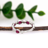 Sejal 14K White Gold Ruby and Diamond Ring