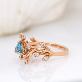 Hannah 14K Rose Gold Swiss Blue Topaz and Diamond Ring | TR 5mm