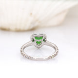 Hiya 14K White Gold Tsavorite Garnet and Diamonds Ring | 7x6.5mm