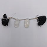 Natural Untreated Rainbow Moonstone | Drilled Matching Pair | Oval Shape- Side Drilled Beautiful Gemstones | 21x11mm