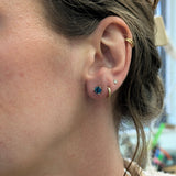 Round 5mm - 14K Solid Gold London Blue Topaz Martini Studs