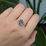 Vini 14k Solid Yellow Gold Cornflower Blue Sapphire and Diamond Ring | 9x7mm , EM