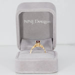 14K yellow gold purple garnet estate ring