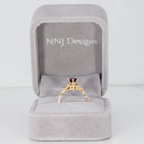 14K yellow gold purple garnet estate ring