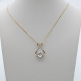 IGI Certified 3.3Ct Lab Diamond Pendant Necklace with Earth Mined Diamond Accents in Solid 14K Gold - 13x8mm Fine Jewelry
