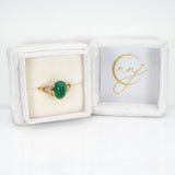 Arlo Solid 14K Gold  Zambian Emerald Ring with Natural Diamonds Accents: Oval, 11.3x8mm
