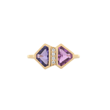 Kahani 1.9Ct Pink & Purple Sapphire Ring with Natural Diamond Accents in Solid 14K Gold: Elegant Bi-Color Sapphire Ring