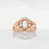 Avani 2Ct Aquamarine Ring with Lab Created Diamond Accents in Solid 14K Gold | Oval 10x7mm Blue Gemstone Ring