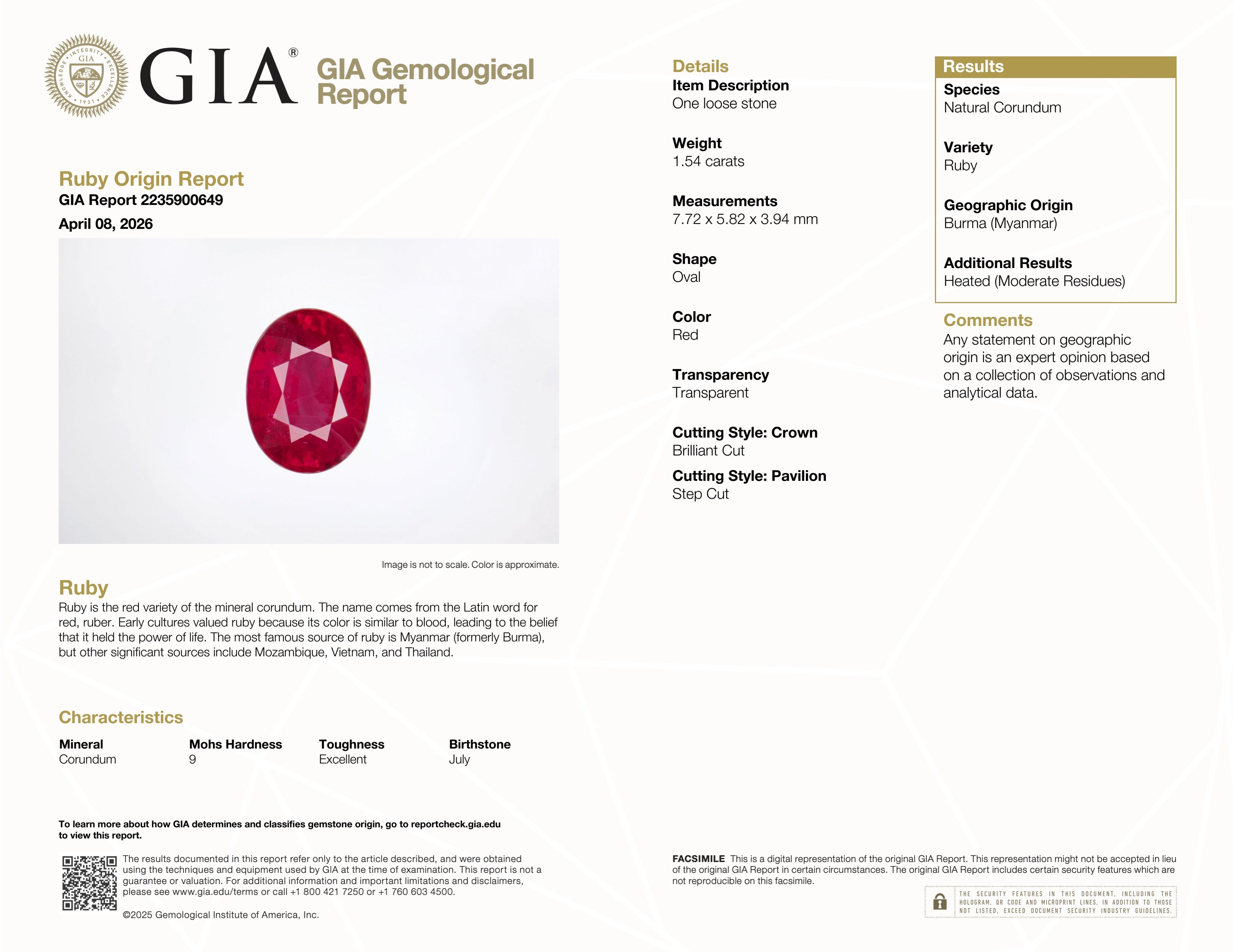 14K yellow gold burma ruby ring