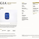 Kumari | 2.06ct GIA Certified Ceylon Sapphire Ring with 92 Earth-Mined Diamond Accents in Solid Platinum – Emerald Cut, 7.6×5mm – GIA Certified Platinum
