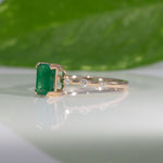14K Yellow Gold Zambian Emerald Ring
