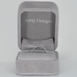 14K white gold purple sapphire round ring with diamond halo