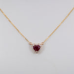 14K yellow gold mozambique ruby necklace