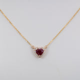 14K yellow gold mozambique ruby necklace