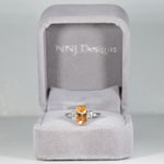 14K white & rose gold imperial topaz ring with diamond accents