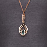 Siddhi 14K Rose Gold Afghan Tourmaline and Diamond Accents Pendant | OV 6x4mm