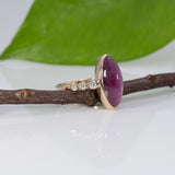 14K yellow gold star ruby ring
