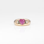 14K yellow gold pink sapphire ring