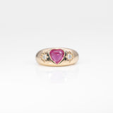 14K yellow gold pink sapphire ring