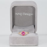 14K yellow gold pink sapphire ring