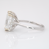 5Ct lab diamond Ring with Sapphire Accent and Lab Diamonds Halo: Solid 14K Gold