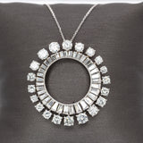 Platinum Natural Diamond Circle Pendant