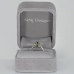 14K yellow gold marquise tsavorite garnet estate ring with diamond accents