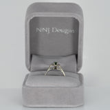 14K yellow gold marquise tsavorite garnet estate ring with diamond accents