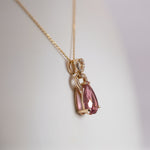 14K yellow gold pink tourmaline pendant