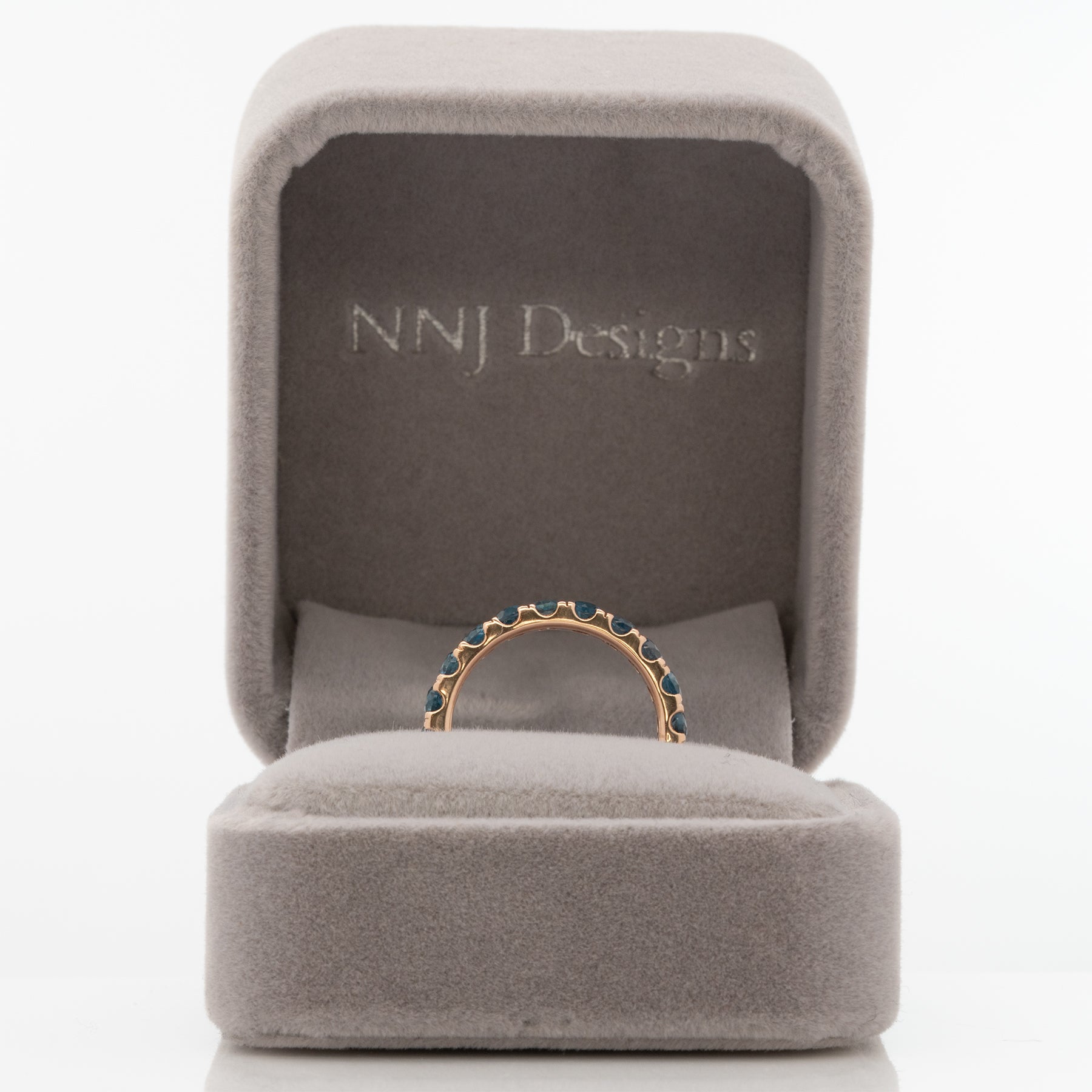 14K rose gold London blue topaz cluster ring