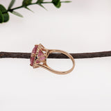 Misha 14K Yellow Gold 7.77cts Pink Tourmaline Diamond Wedding Ring  | Round 12.8mm