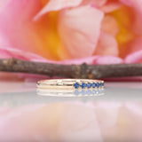 Nimasha | Blue Sapphire Band Ring with 19 Blue Sapphires in Solid 14K Yellow Gold – Colorful Gemstone Band