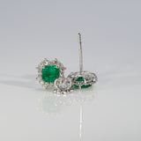 14K white gold colombian emerald earrings