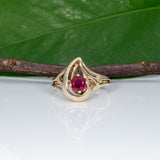 14K yellow gold Madagascar ruby estate ring