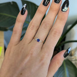 14K yellow gold Ceylon blue sapphire ring with diamond accents