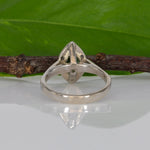 14K yellow gold marquise tsavorite garnet estate ring with diamond accents