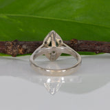 14K yellow gold marquise tsavorite garnet estate ring with diamond accents