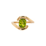 Annie 14K Yellow Gold Peridot Solitaire Ring | CU 9x7mm