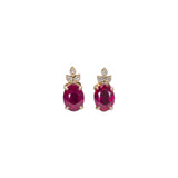 Rubella Madagascar Ruby Earrings with Alexandrite Accents: 14k Solid Gold, 8x6mm